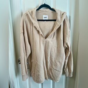 EUC Aerie Beige Pullover Hoodie Size Medium